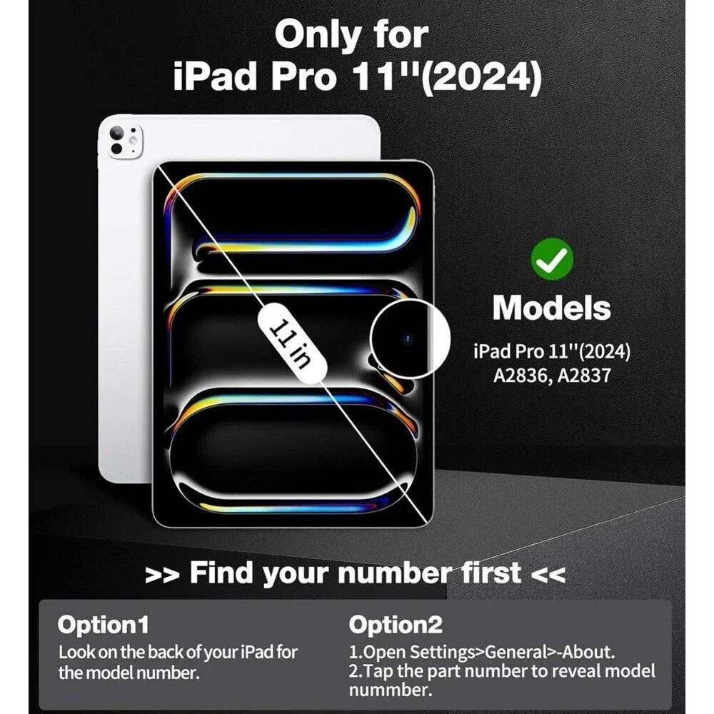 Slim Case for 2024 iPad Pro-11 Inch - M4 5th Generation iPad Cases with